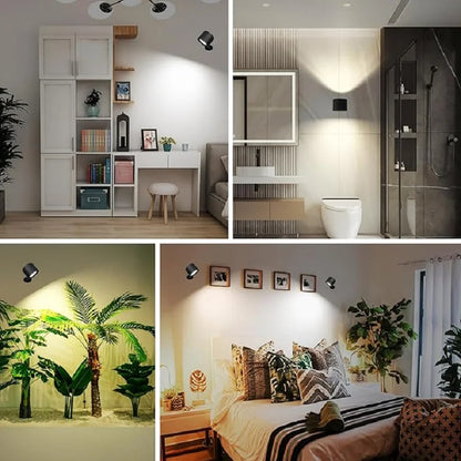 Wireless LED Wall Light – 360° Dual Head, Touch Control