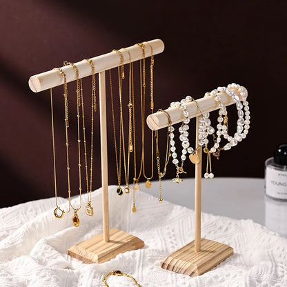Natural Wood Jewellery Display Rack – Storage Stand for Hair Bands, Bracelets & More