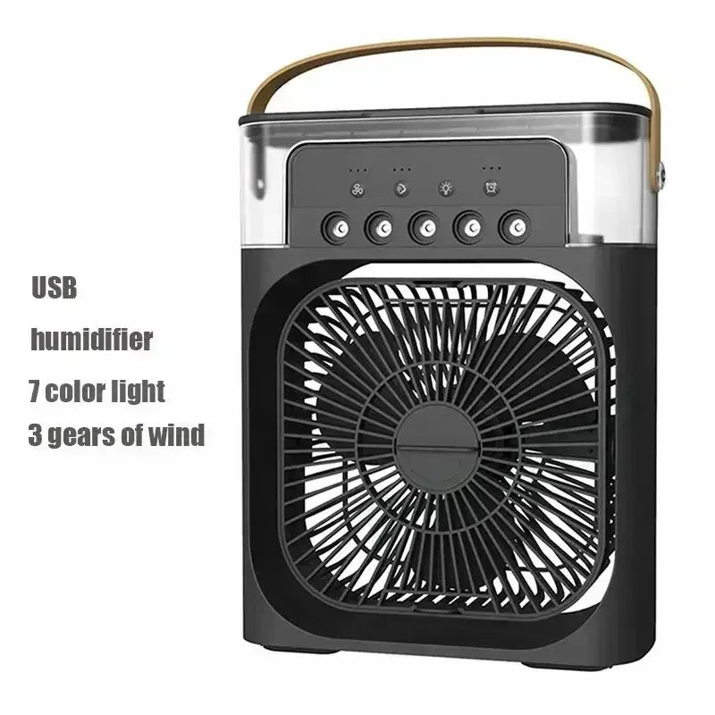 3-in-1 Mini Air Cooler – Portable Fan, Humidifier & LED Night Light