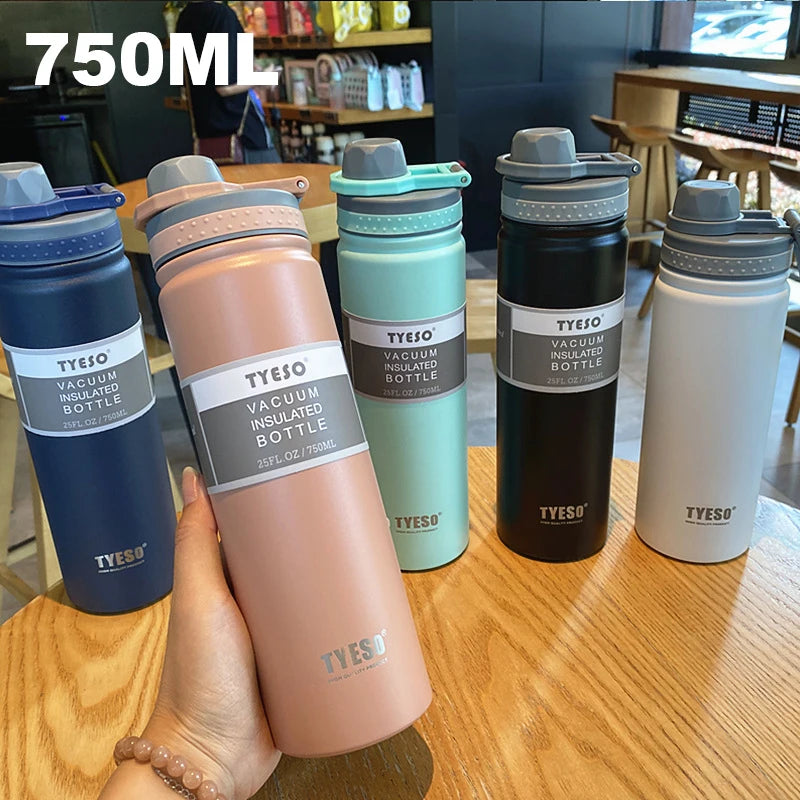 Tyeso 750ML Stainless Steel Insulated Bottle – Thermos Travel Mug
