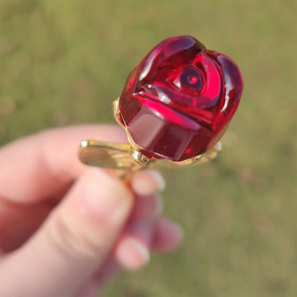 Crystal Bloom – Mini Glass Rose Ornament